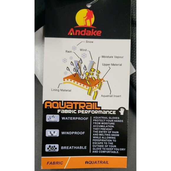 Ski Gloves Sz Small Medium TOUCH SCREEN 3M Thinsulate Waterproof Black Anti-Slip - Picture 7 of 9